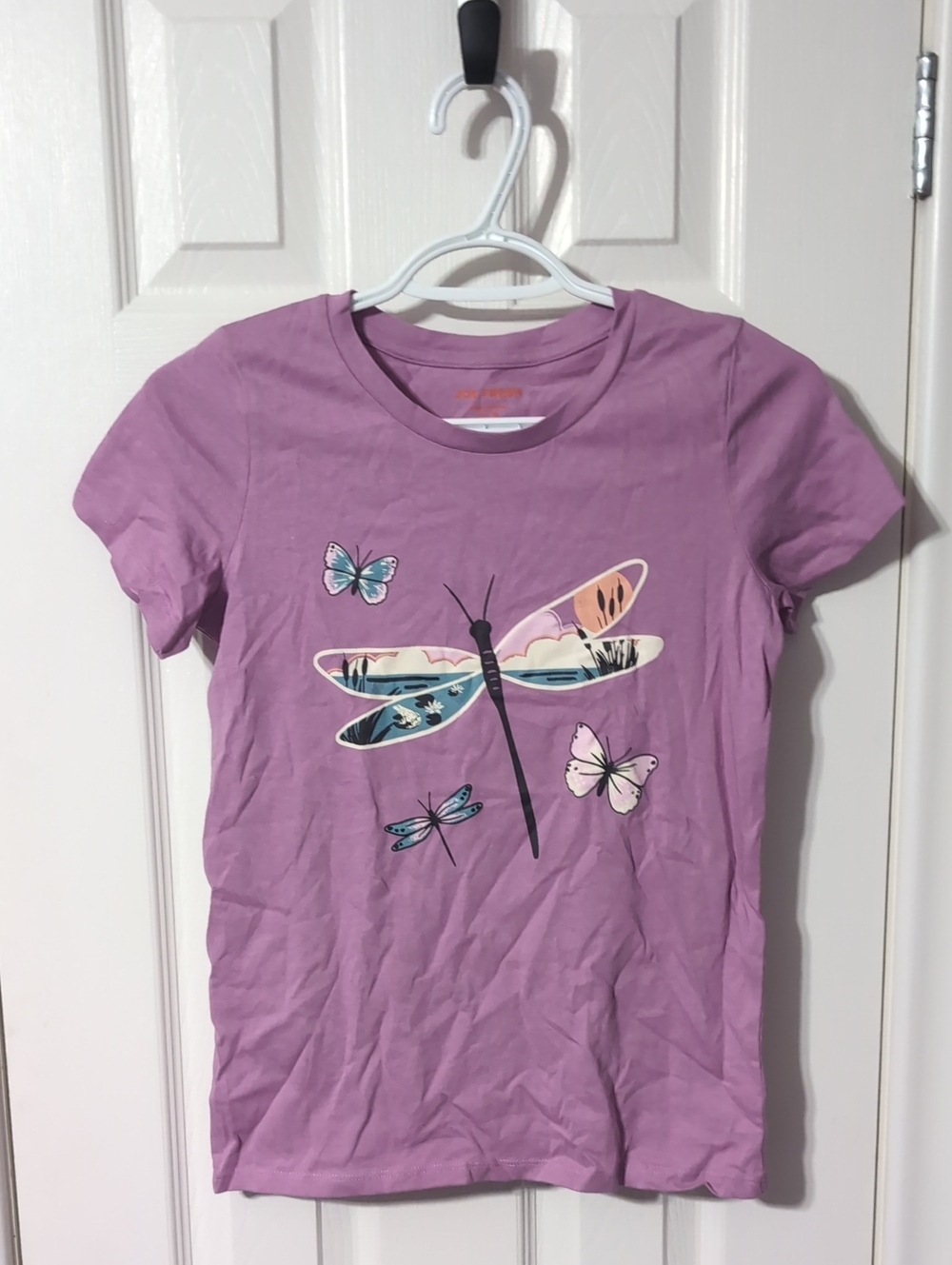 Joe Fresh Lavender Dragonfly & Butterfly Graphic Tee